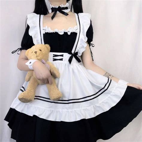 Maid Costume Maid Dresses Clássico Anime Japonês。